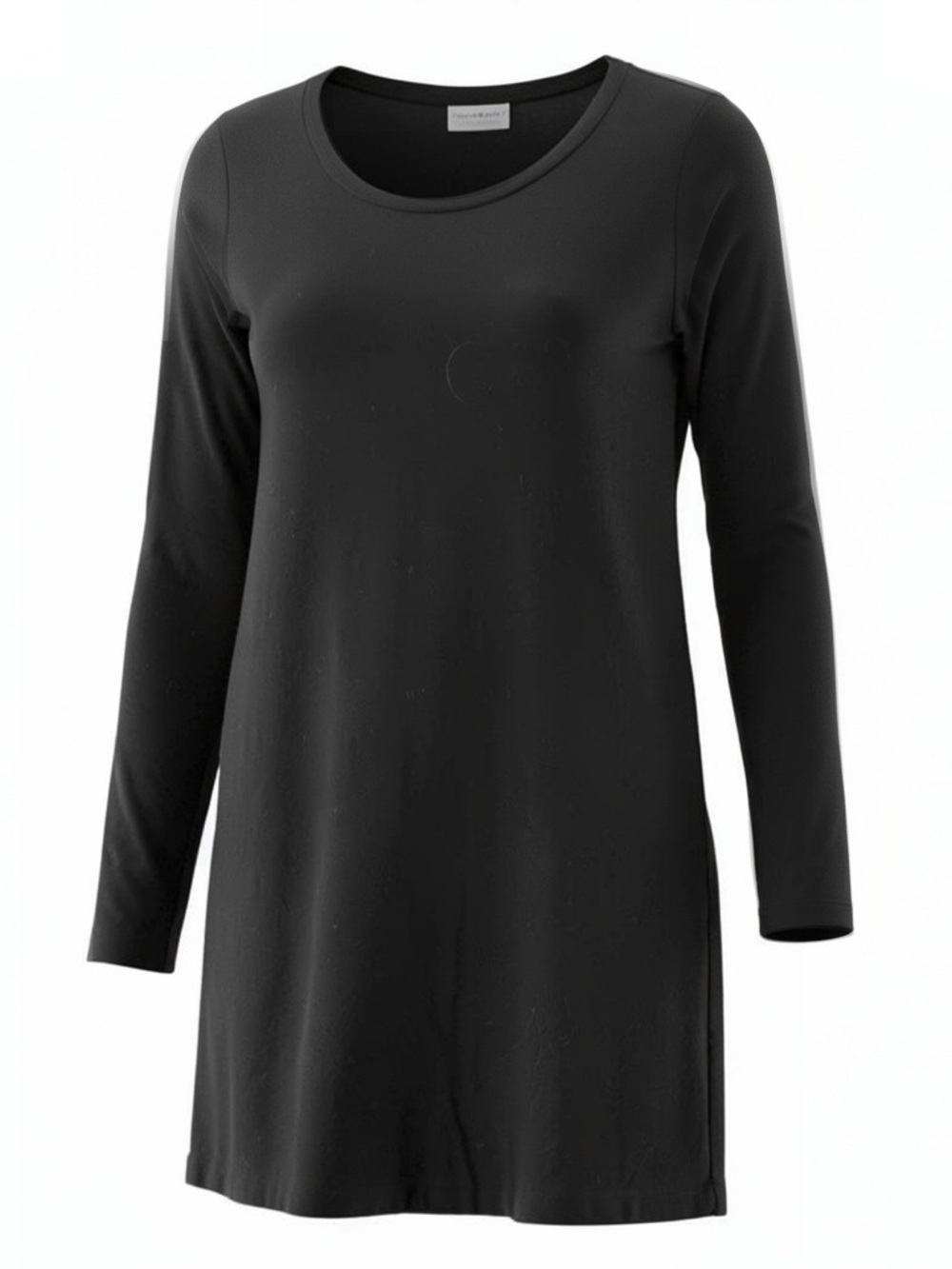 Everyday Long Sleeve Black Shift Dress